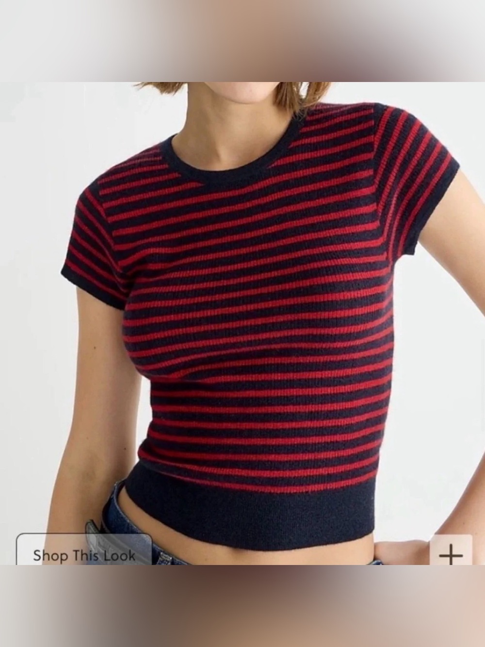 NWOT J. CREW CASHMERE T-SHIRT IN STRIPE